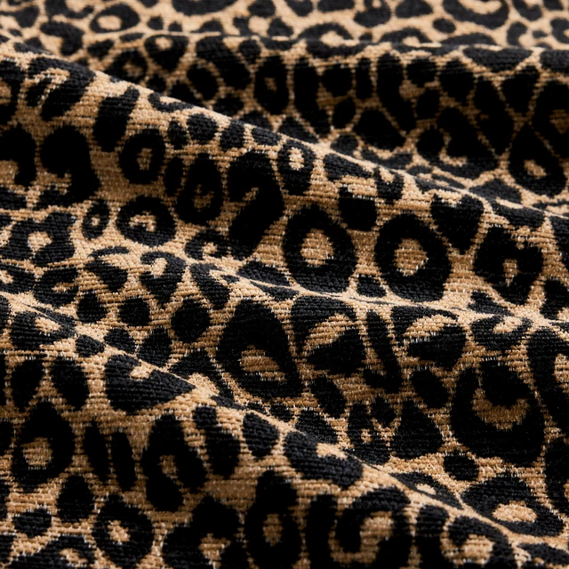Alt view image 4 of 5 - Ottoman Leopard Chenille Brown, Black Brown