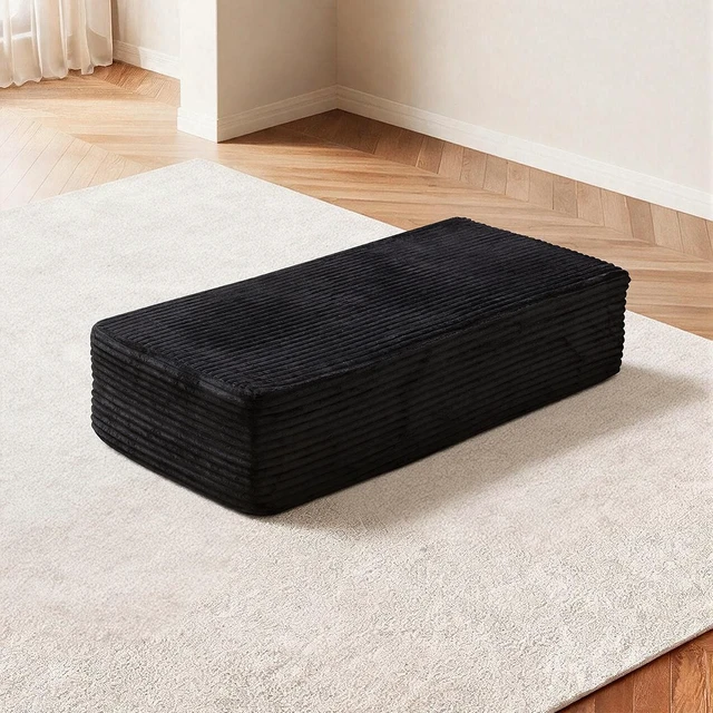 Main image of 64.96 Inch Sofa Ottoman, Assembly Required Fabric, Black, Foam and Spring
