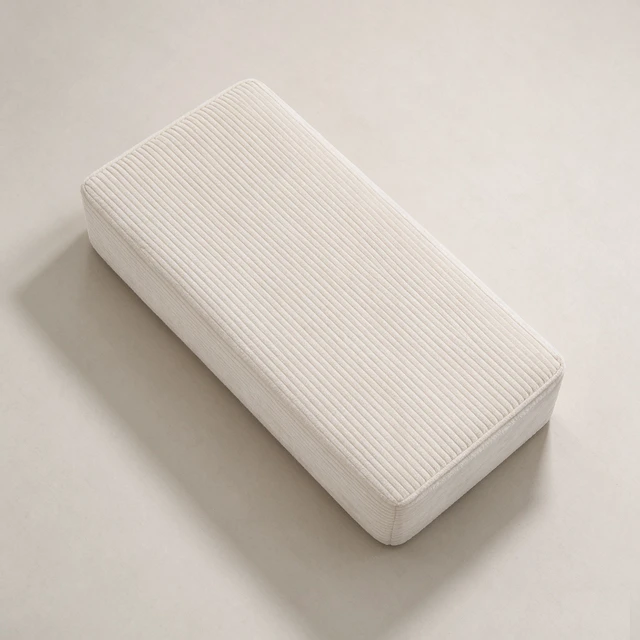 Alt view image 2 of 5 - 64.96 Inch Sofa Ottoman, Assembly Required Fabric, Beige, Foam and Spring