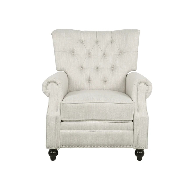 Alt view image 2 of 7 - Button Tuffted Heavy Duty Manual Reclining Sofa, Theater Seating Pushback Recliner Chair Armchair Push Back Recliner
