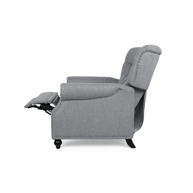 Alt view image 5 of 7 - Button Tuffted Heavy Duty Manual Reclining Sofa, Theater Seating Pushback Recliner Chair Armchair Push Back Recliner