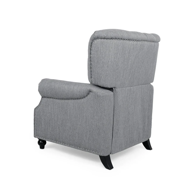 Alt view image 7 of 7 - Button Tuffted Heavy Duty Manual Reclining Sofa, Theater Seating Pushback Recliner Chair Armchair Push Back Recliner