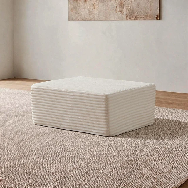 Main image of 35.43 Inch Sofa Ottoman, Assembly Required Fabric, Beige, Foam and Spring