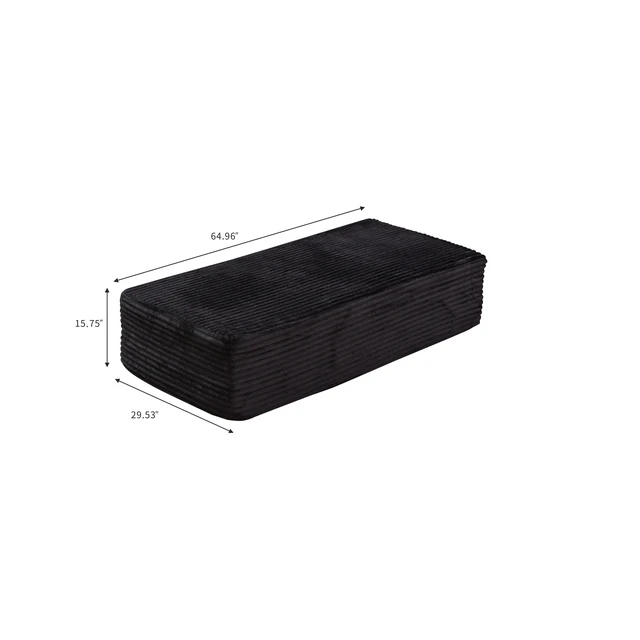 Alt view image 3 of 5 - 64.96 Inch Sofa Ottoman, Assembly Required Fabric, Black, Foam and Spring