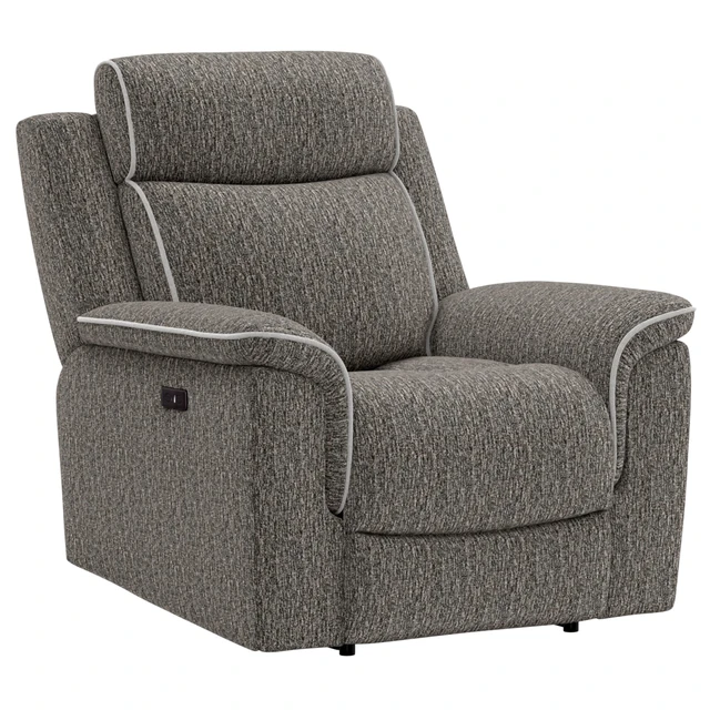 Alt view image 2 of 7 - Zero-Gravity Power Recliner in Speckled, Gray, Fabric, Recliners Massage Chairs