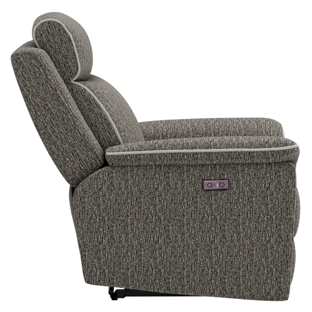 Alt view image 4 of 7 - Zero-Gravity Power Recliner in Speckled, Gray, Fabric, Recliners Massage Chairs