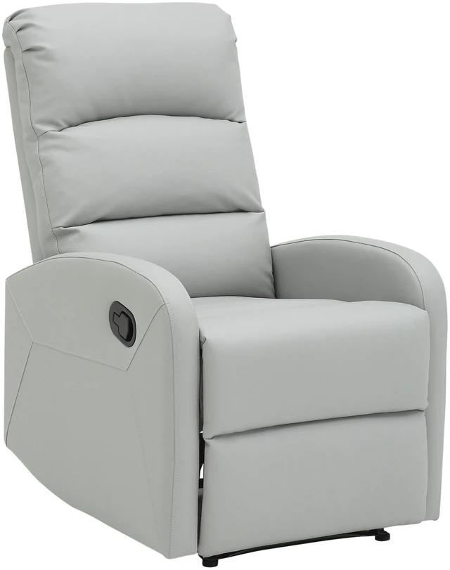 Main image of Recliner Chair in Faux Leather, Grey, Recliners Massage Chairs