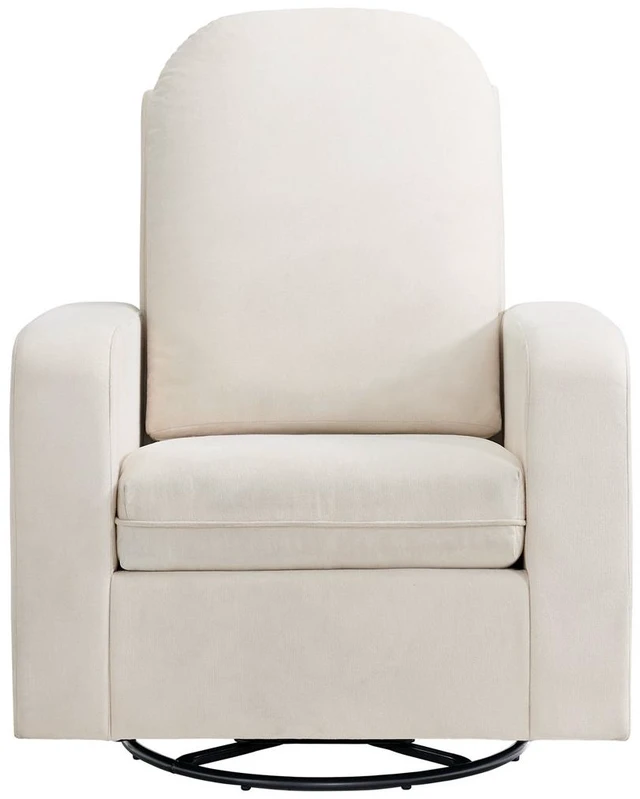 Main image of Glider Swivel Chair Box Seat Cushion Solid Rubberwood Living 1 pc, White, Fabric, Metal and Rubber Wood, Recliners
