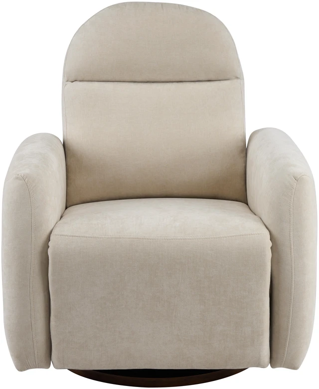 Main image of Degree Swivel Glider Chair for Living, Manual Recliner Armchair with Round Wooden Base Overstuffed Glider Chair, Beige