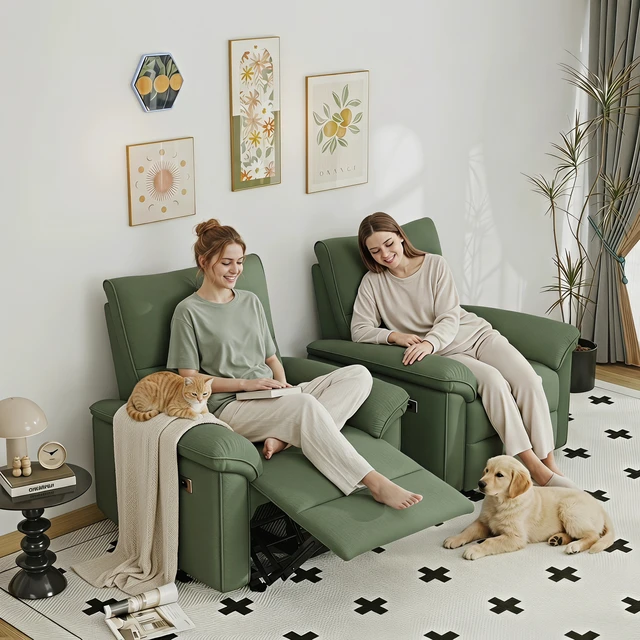 Alt view image 3 of 7 - Wall Hugger Recliner, Zero Wall Power Recliner Chair Electric for Living Fabric Reclining Armchair for Small Space