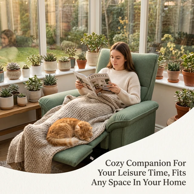 Alt view image 4 of 7 - Wall Hugger Recliner, Zero Wall Power Recliner Chair Electric for Living Fabric Reclining Armchair for Small Space