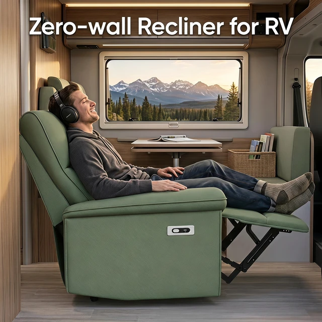 Alt view image 6 of 7 - Wall Hugger Recliner, Zero Wall Power Recliner Chair Electric for Living Fabric Reclining Armchair for Small Space