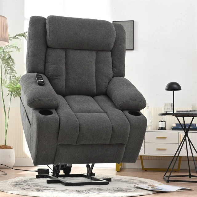 Main image of Power Lift Recliner Chair for Elderly, Fabric Lift Chairs for Living Extended Footrest Single Sofa Theater Seat