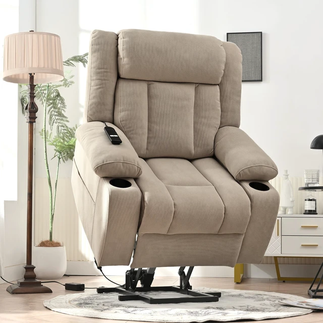 Main image of Power Lift Recliner Chair for Elderly, Fabric Lift Chairs for Living Extended Footrest Single Sofa Theater Seat