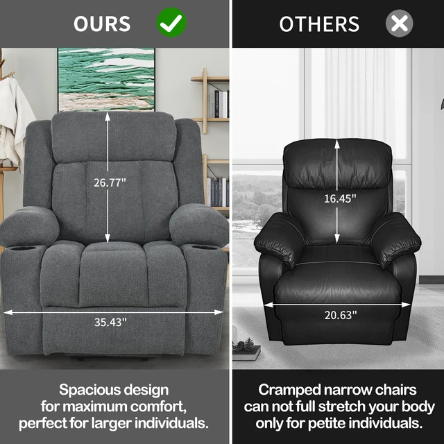 Alt view image 4 of 7 - Power Lift Recliner Chair for Elderly, Fabric Lift Chairs for Living Extended Footrest Single Sofa Theater Seat