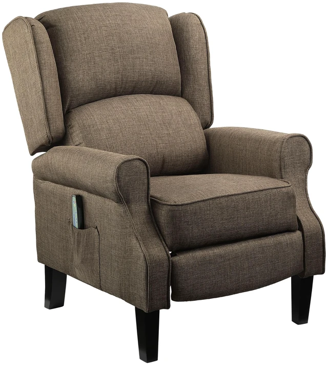 Main image of Massage Recliner Sofa with Heat Function, Remote Control, Brown, Polyester, Recliners Massage Chairs