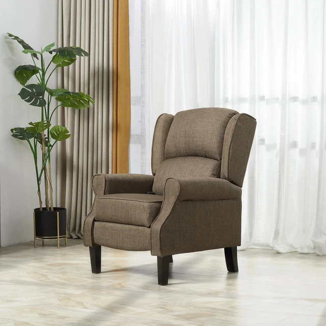 Alt view image 2 of 7 - Massage Recliner Sofa with Heat Function, Remote Control, Brown, Polyester, Recliners Massage Chairs