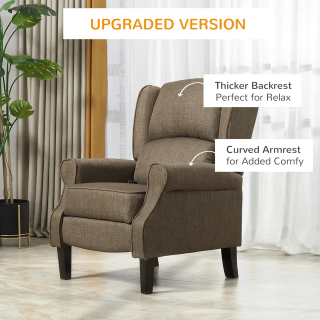 Alt view image 4 of 7 - Massage Recliner Sofa with Heat Function, Remote Control, Brown, Polyester, Recliners Massage Chairs