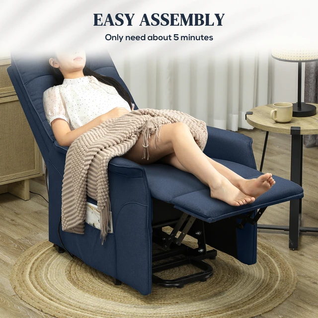 Alt view image 3 of 7 - Power Lift Recliner Chair for Elderly, Fabric Lift Chair Sofa with Remote Control Side Pockets Pocket Spring Tufted