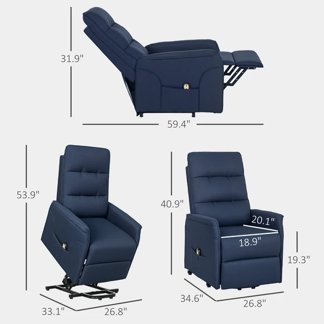 Alt view image 7 of 7 - Power Lift Recliner Chair for Elderly, Fabric Lift Chair Sofa with Remote Control Side Pockets Pocket Spring Tufted