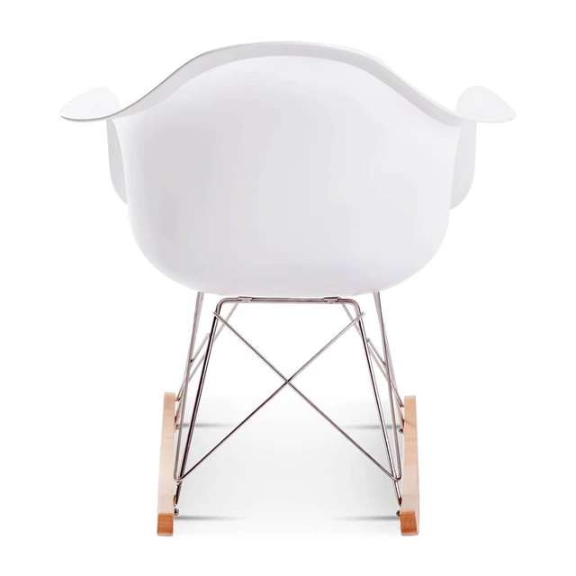 Alt view image 6 of 7 - Fiberglass Rocking Chair, Gloss White, Fiberglass, Solid Wood and Stainless Steel