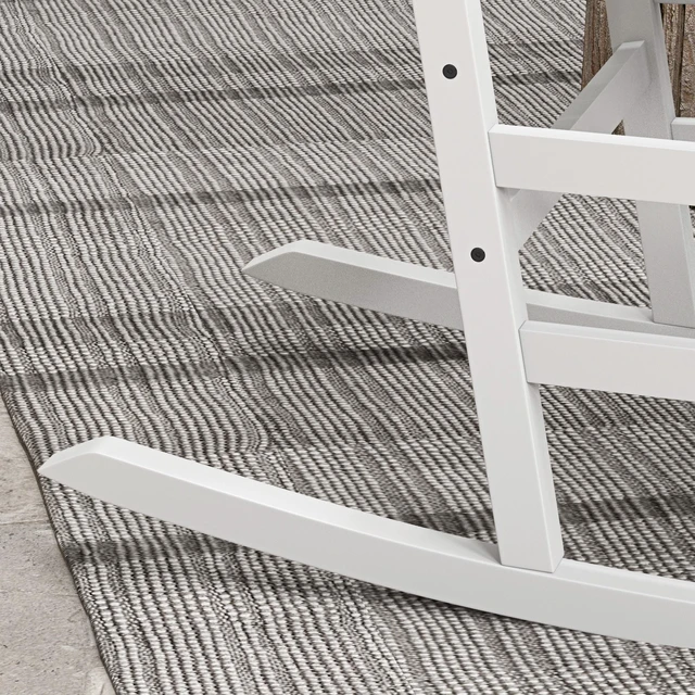 Alt view image 2 of 7 - Outdoor Rocking Chair Set, Patio Rocking Chair with Smooth Curves High Density Wooden Rockers for Lawn Garden Supports