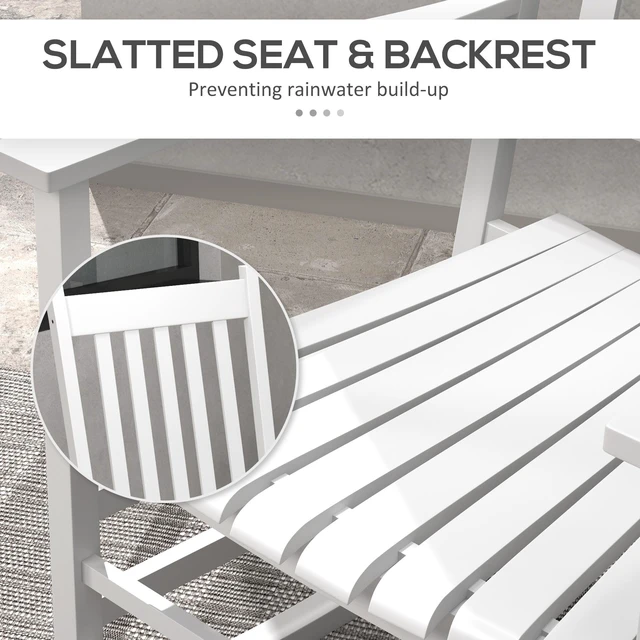 Alt view image 4 of 7 - Outdoor Rocking Chair Set, Patio Rocking Chair with Smooth Curves High Density Wooden Rockers for Lawn Garden Supports