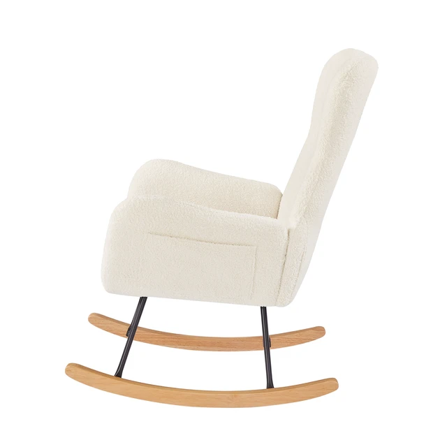 Alt view image 4 of 7 - Teddy Rocking Armchair, Beige, Metal, Rocking Chairs