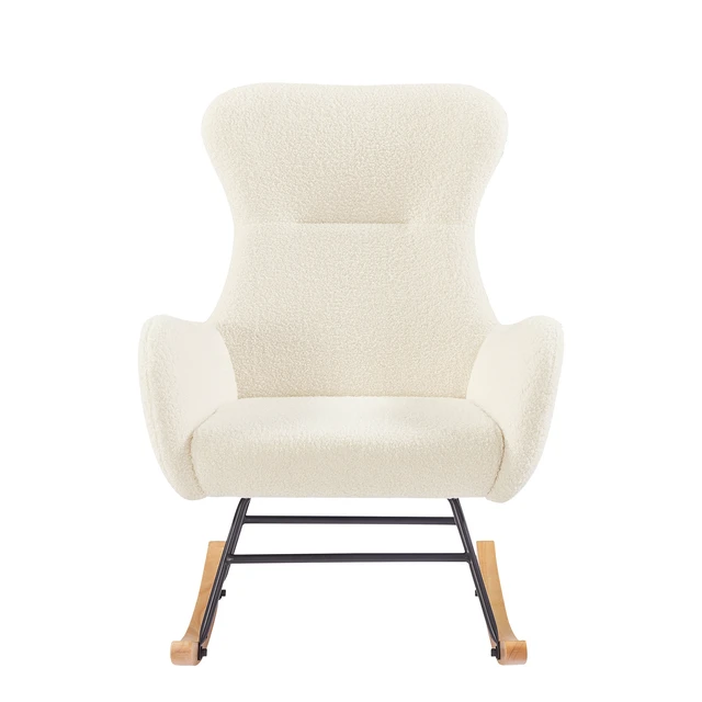 Alt view image 3 of 7 - Teddy Rocking Armchair, Beige, Metal, Rocking Chairs