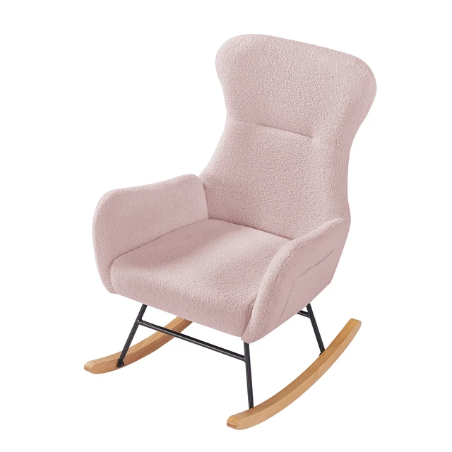Alt view image 5 of 7 - Teddy Rocking Armchair, Pink, Metal, Rocking Chairs
