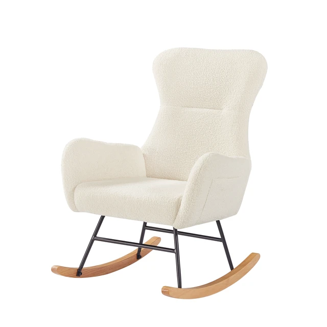 Alt view image 5 of 7 - Teddy Rocking Armchair, Beige, Metal, Rocking Chairs