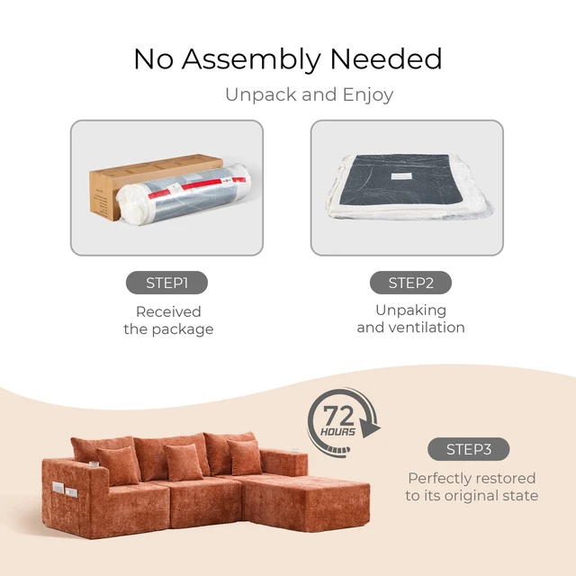 Alt view image 7 of 7 - Chenille Modular l Shaped Sectional Sofa with Chaise, Couch with Cup Holders and Side Storage Pockets Cushion Sofa