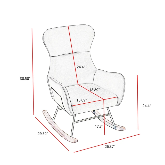 Alt view image 7 of 7 - Teddy Rocking Armchair, Pink, Metal, Rocking Chairs