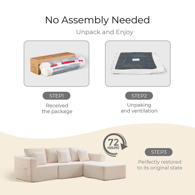 Alt view image 7 of 7 - Chenille Modular l Shaped Sectional Sofa with Chaise, Couch with Cup Holders and Side Storage Pockets Cushion Sofa