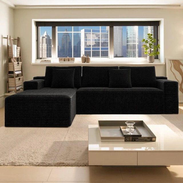 Alt view image 7 of 7 - 98.4 66.9 Inch Modular Sectional Sofa Seat, Upholstered Compressed Couch for Living Assembly Required Combination