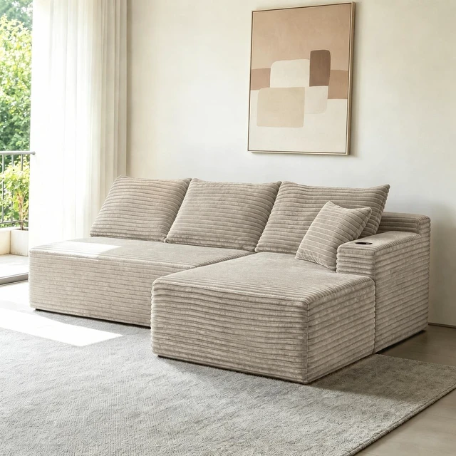 Main image of 96 Inch Cloud Sectional Couch with l Shape Chaise, Modular Sofa with Deep Seat Upholstered Couches for Living Assembly