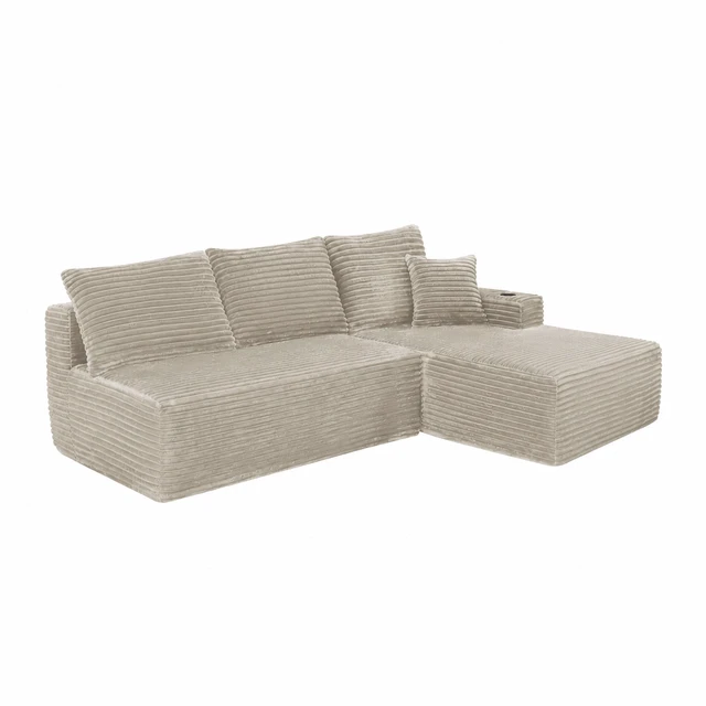 Alt view image 3 of 7 - 96 Inch Cloud Sectional Couch with l Shape Chaise, Modular Sofa with Deep Seat Upholstered Couches for Living Assembly