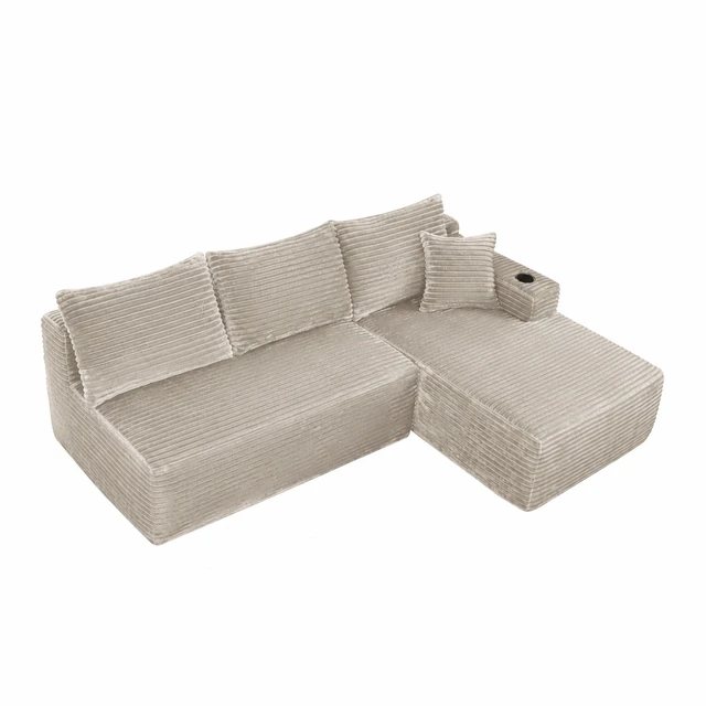 Alt view image 4 of 7 - 96 Inch Cloud Sectional Couch with l Shape Chaise, Modular Sofa with Deep Seat Upholstered Couches for Living Assembly