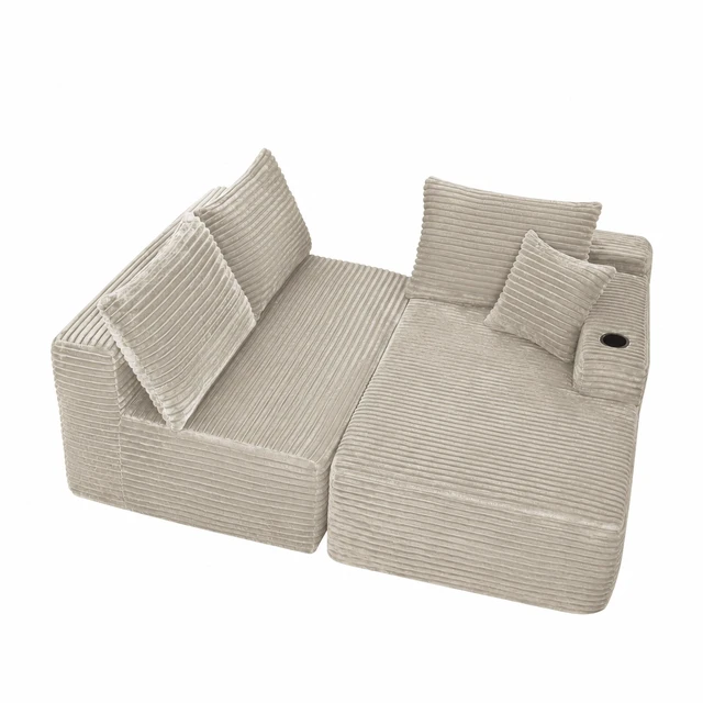 Alt view image 5 of 7 - 96 Inch Cloud Sectional Couch with l Shape Chaise, Modular Sofa with Deep Seat Upholstered Couches for Living Assembly