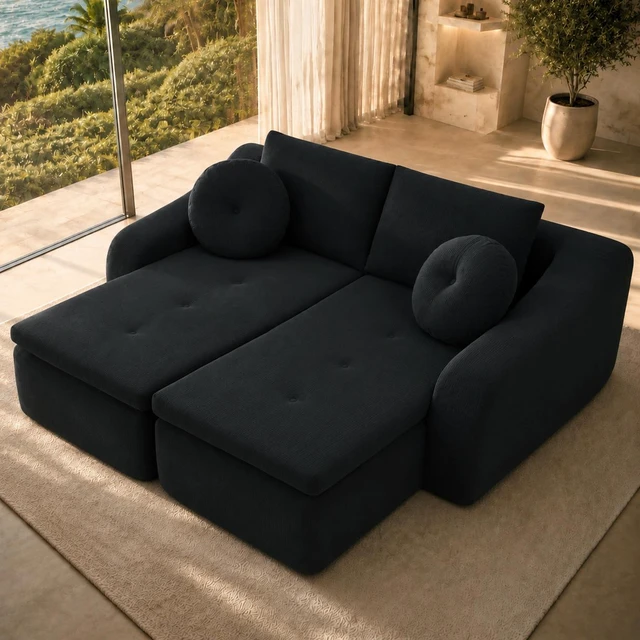 Main image of 76 Inch Twin Chaise Lounges, Skin Soft Corduroy Left and Right Combo for Living and Beyond for Living Wavy Corduroy