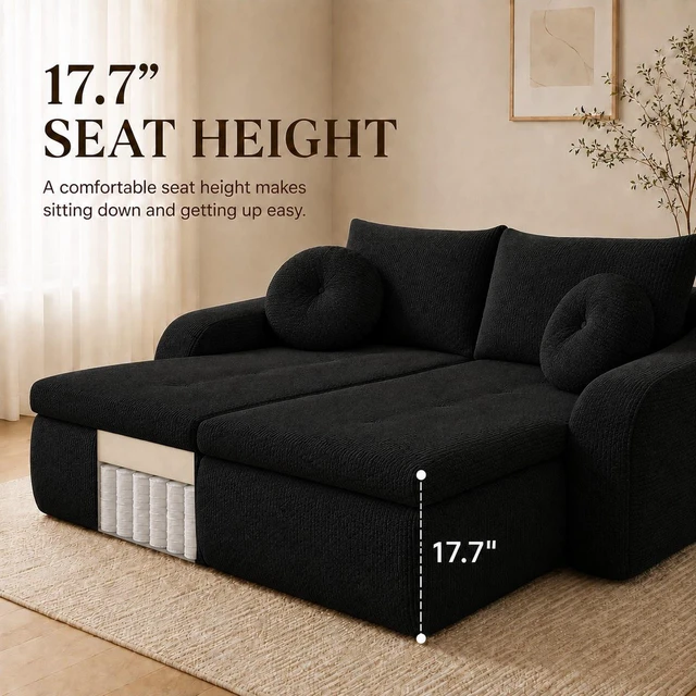 Alt view image 6 of 7 - 76 Inch Twin Chaise Lounges, Skin Soft Corduroy Left and Right Combo for Living and Beyond for Living Wavy Corduroy