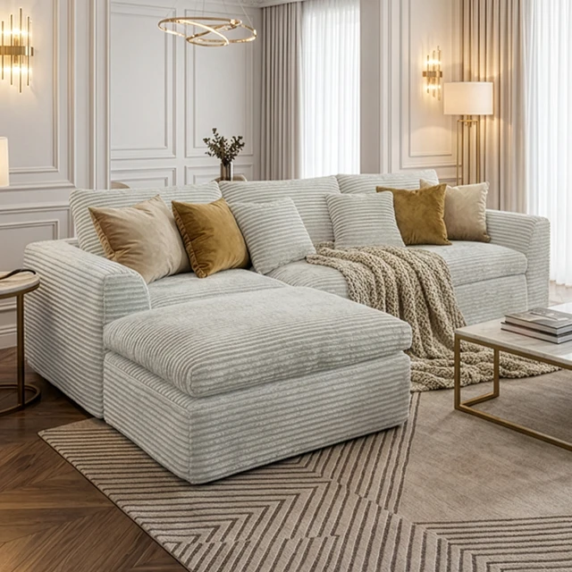 Alt view image 5 of 7 - 108 Inch High Resilience Sponge Sofa with Density, Double Layer Cloud Like Cushions Multiple Combination Options