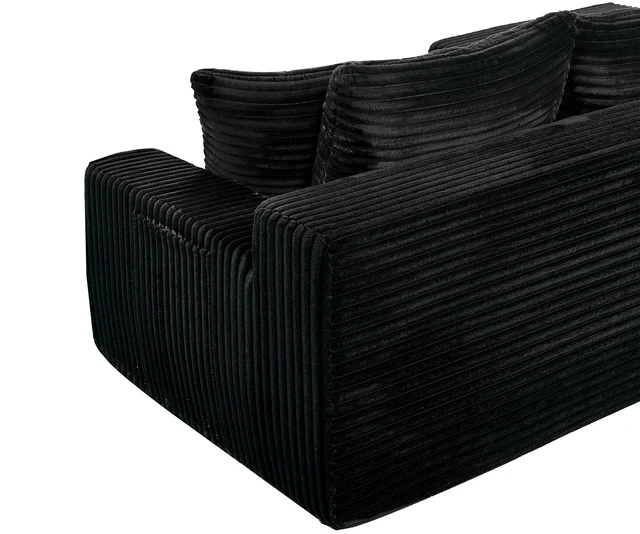 Alt view image 6 of 6 - 94.06 Inch Left Chaise l Shaped Cloud Sectional Sofa, Modular Corduroy Couch with Arm Storage Pockets Deep Seat