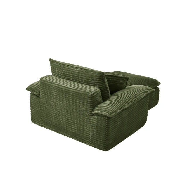 Alt view image 4 of 5 - Sofa Chair and Half with Deep Seat and Movable Layer Ottoman Set, Cloud Sofa Bed with Chaise Seater Modular Sectional
