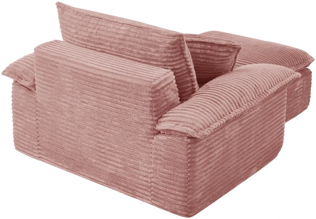 Alt view image 4 of 6 - Sofa Chair and Half with Deep Seat and Movable Layer Ottoman Set, Cloud Sofa Bed with Chaise Seater Modular Sectional