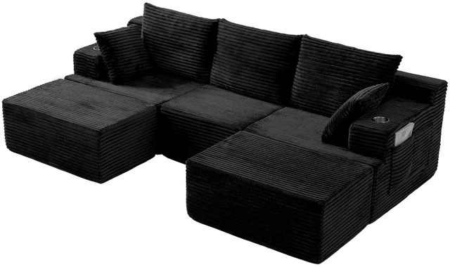 Main image of 103 Inch Modular Sectional Couches for Living, Deep Seat Compression Sofa with High Density Memory Foam Upholstered