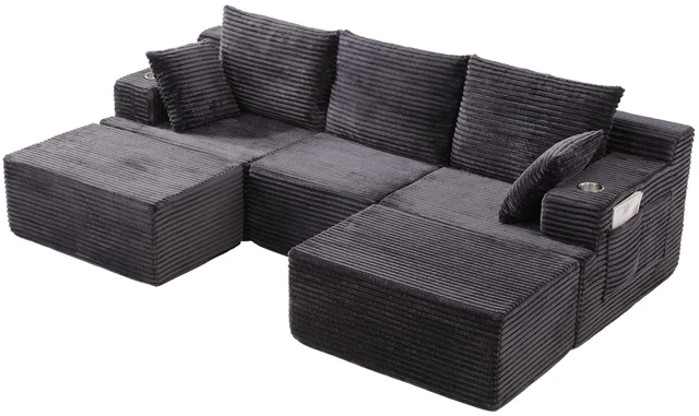 Main image of 103 Inch Modular Sectional Couches for Living, Deep Seat Compression Sofa with High Density Memory Foam Upholstered
