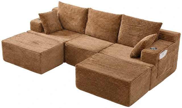 Main image of 103 Inch Modular Sectional Couches for Living, Deep Seat Compression Sofa with High Density Memory Foam Upholstered