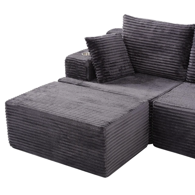 Alt view image 6 of 7 - 103 Inch Modular Sectional Couches for Living, Deep Seat Compression Sofa with High Density Memory Foam Upholstered