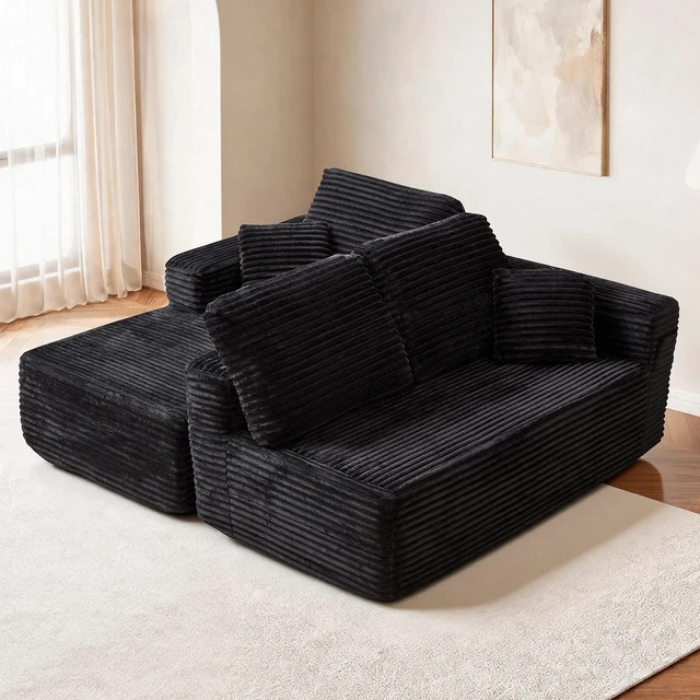 Main image of 100.39 Inch Cloud Sectional Couch with l Shape Chaise, Modular Sofa Wit Deep Seat Assembly Required Compressed